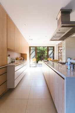 Modern white kitchen with island