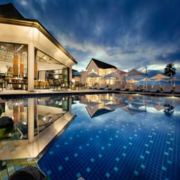 Resort community pool lifestyle